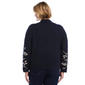 Plus Size Rafaella® Long Sleeve Floral Jacquard Mock Neck Sweater - image 2