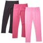 Girls (4-6x) Btween(R) 3pk. Malaga/Black/Pink Solid Leggings Set - image 1