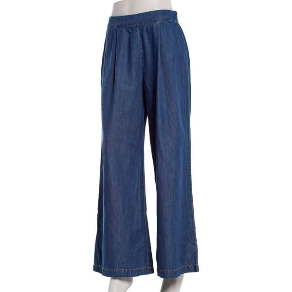 Juniors A. Byer Denim Pleated Wide Leg Pants