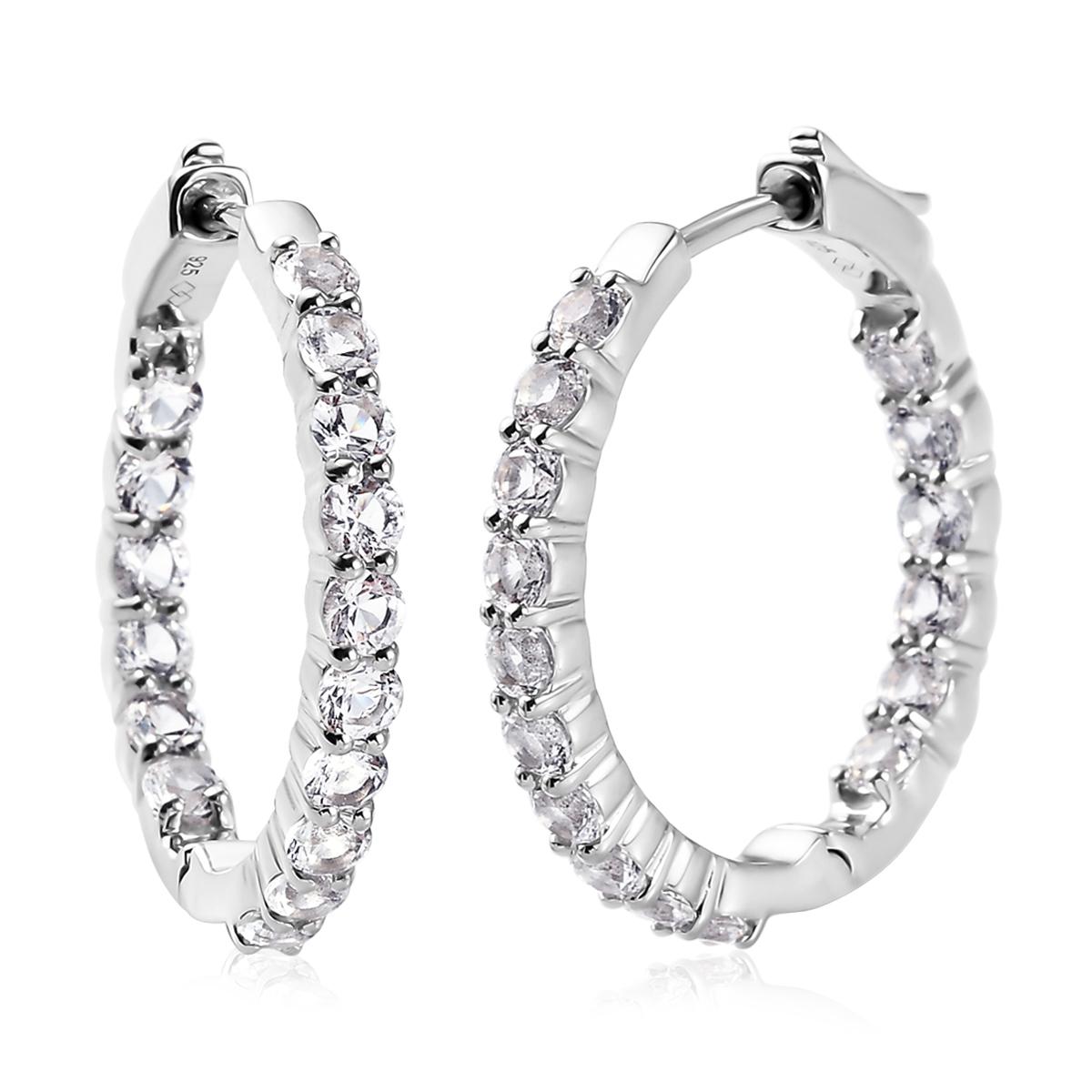 Gemstone Classics™ White Topaz Inside-Out Hoop Earrings