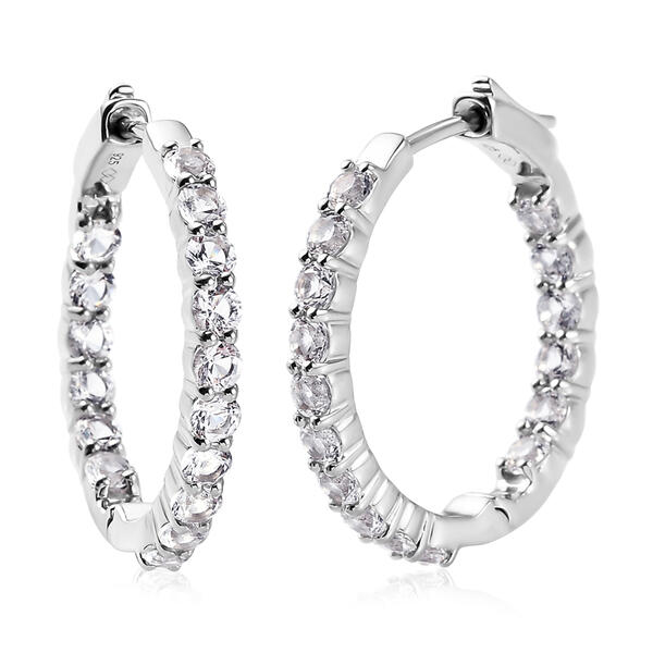 Gemstone Classics&#40;tm&#41; White Topaz Inside-Out Hoop Earrings - image 