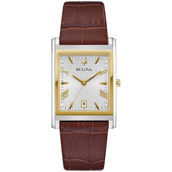 Mens Bulova Sutton Brown Strap Watch - 98B430
