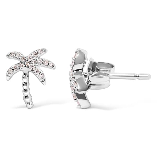 Haus of Brilliance 10kt. White Gold Diamond Palm Tree Earrings