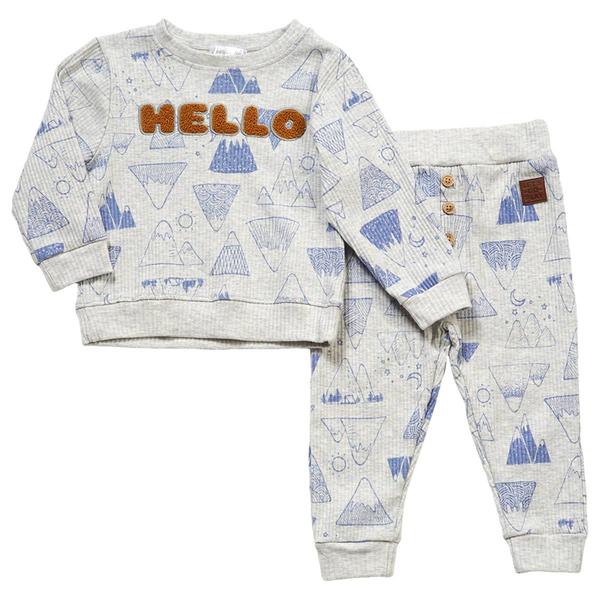 Baby Boy (12-24M) Emily & Oliver Hello Mountains Jog Set - image 