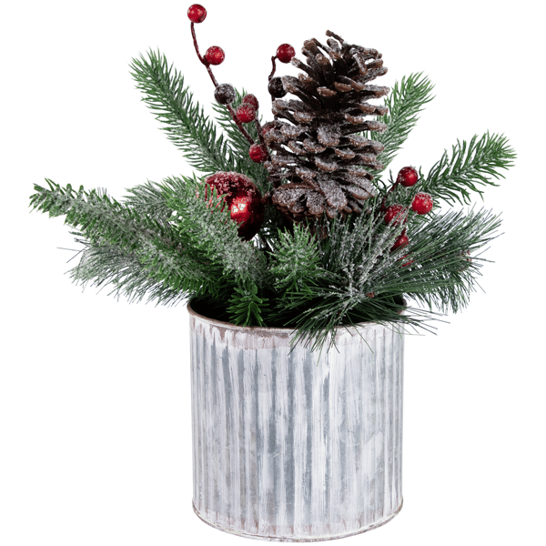 Northlight 12in. Frosted Pine & Berries Floral Arrangement - image 