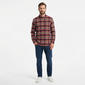 Mens Chaps Double Brush Stretch Flannel Shirt - Russet - image 3