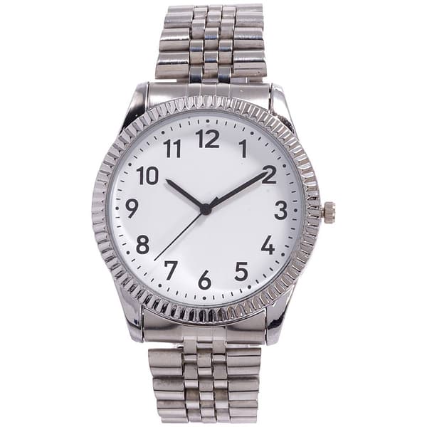 Mens Silver Coin Edge Adjustable Bracelet Watch - 50650S-07-H28 - image 