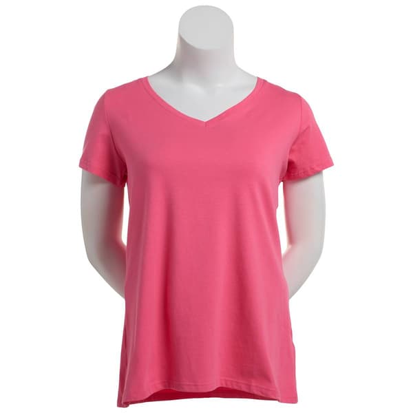 Juniors Plus Aveto Short Sleeve V-Neck Basic Tee