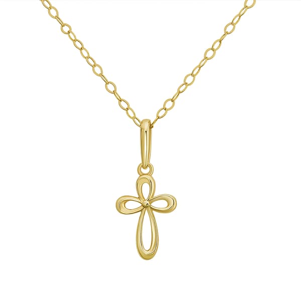 Kids Gold Filled Open Cross Pendant - image 