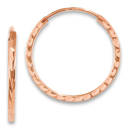 Gold Classics&#40;tm&#41; Rose Gold Diamond Cut Square Tube Earrings