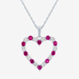 Gemstone Classics&#40;tm&#41; Lab Created Ruby & Sapphire Heart Pendant