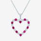 Gemstone Classics(tm) Lab Created Ruby & Sapphire Heart Pendant - image 1