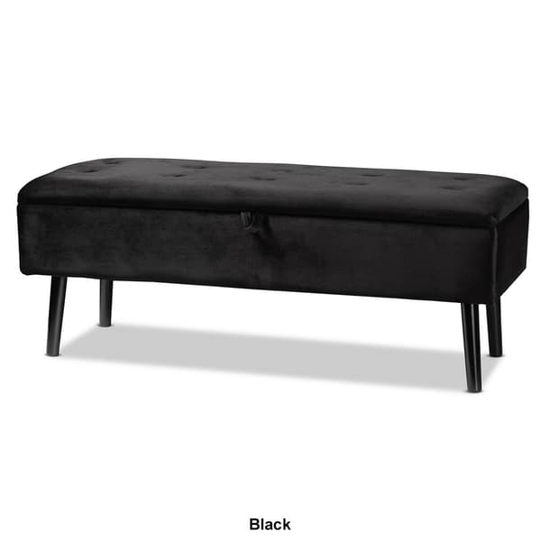 Baxton Studio Caine Velvet Fabric Wood Storage Bench