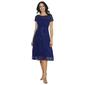 Womens SLNY Cap Sleeve Sequin Lace Tea Length Midi Dress - image 1