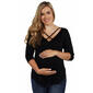 Womens 24/7 Comfort Apparel Solid Criss-Cross Tunic Maternity Top - image 1