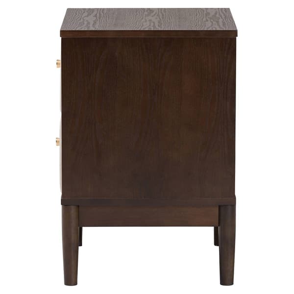 Baxton Studio Nikolai Mid-Century Wood 2-Drawer Nightstand