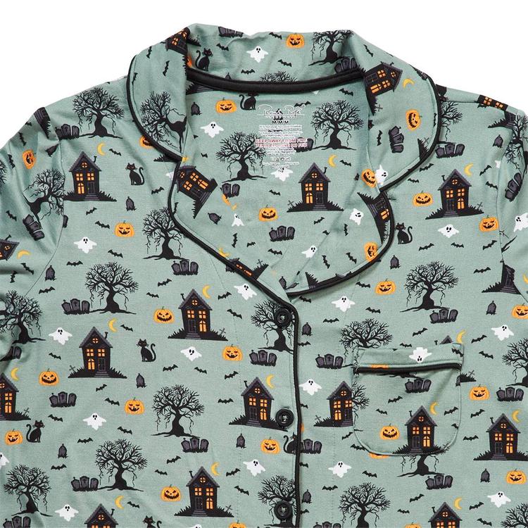 Plus Size René Rofé® Long Sleeve Haunted House Pajama Set
