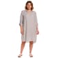 Plus Size da-sh 3/4 Roll Tab Sleeve Stripe Shift Dress - image 1