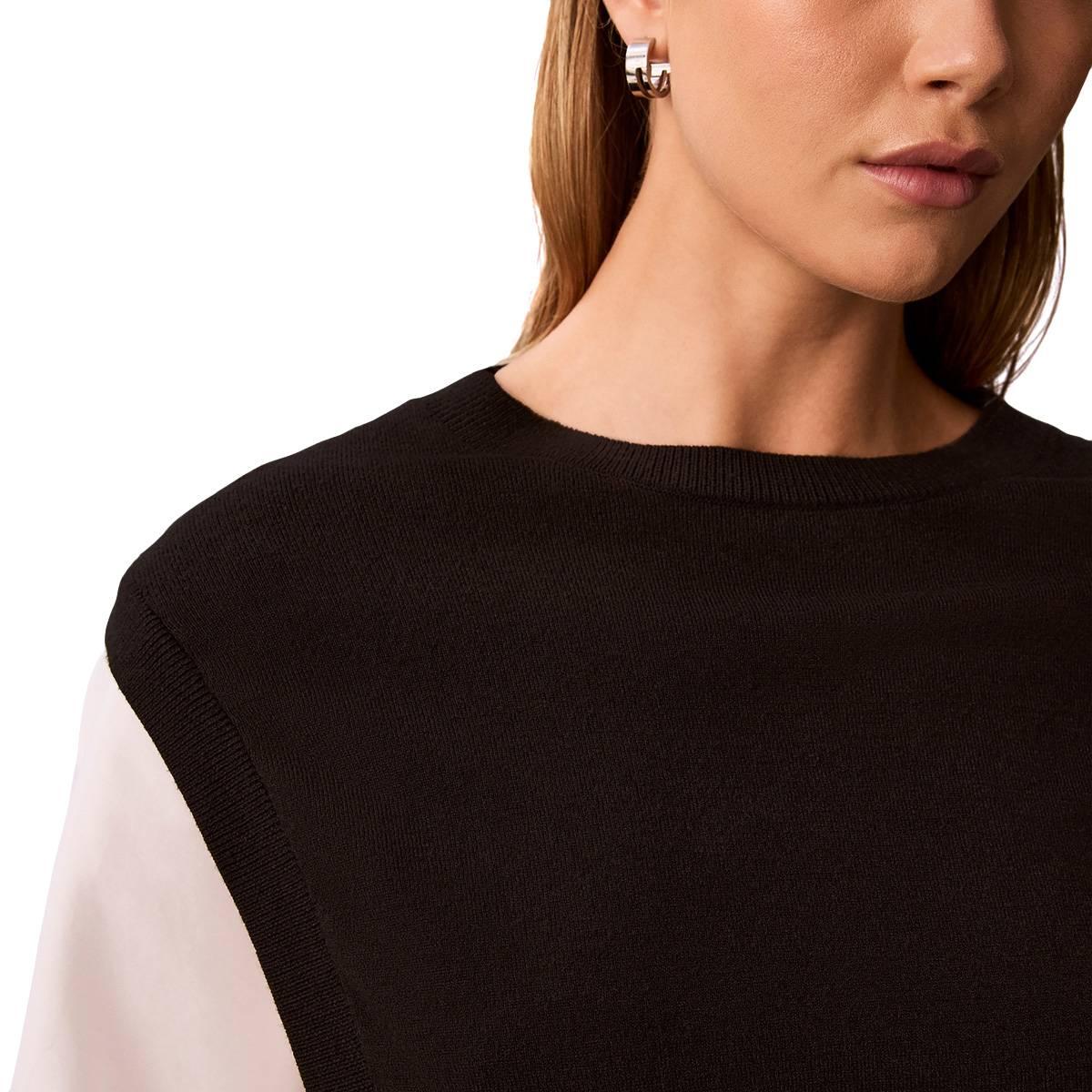 Womens Calvin Klein Long Sleeve Color Block Two in One Sweater