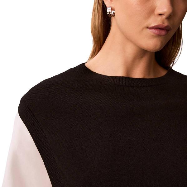 Womens Calvin Klein Long Sleeve Color Block Two in One Sweater