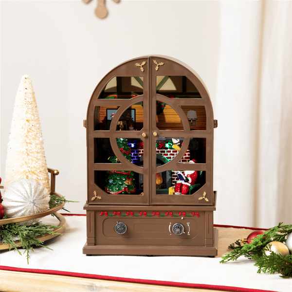 Northlight LED & Musical Retro Radio with Santa Scene Decor