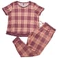 Petites IZOD Short Sleeve Hacci Plaid Cuffed Jogger Pajama Set - image 2