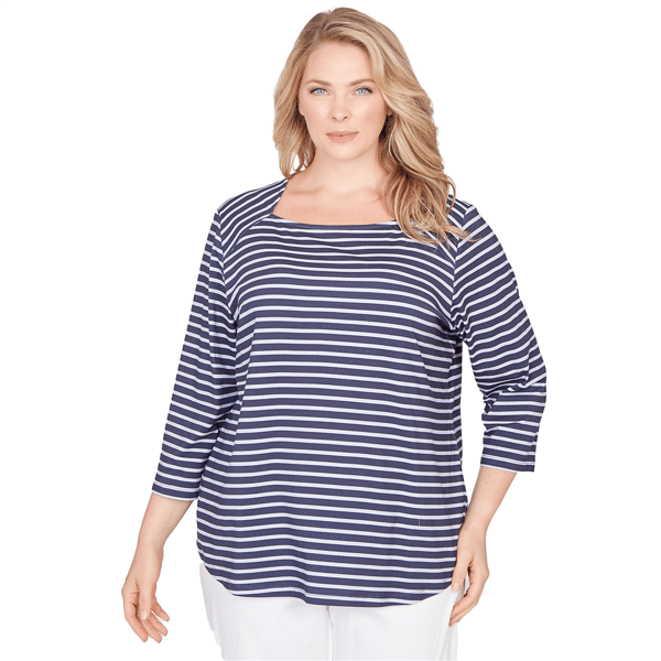 Women''s Ruby Rd. Must Haves Ii Classic Marine Stripe Knit Top