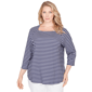 Women''s Ruby Rd. Must Haves Ii Classic Marine Stripe Knit Top - image 1