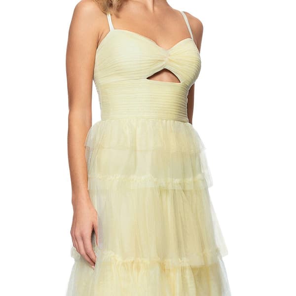 Juniors Blondie Nites Tiered Mesh Key Hole A-Line Dress
