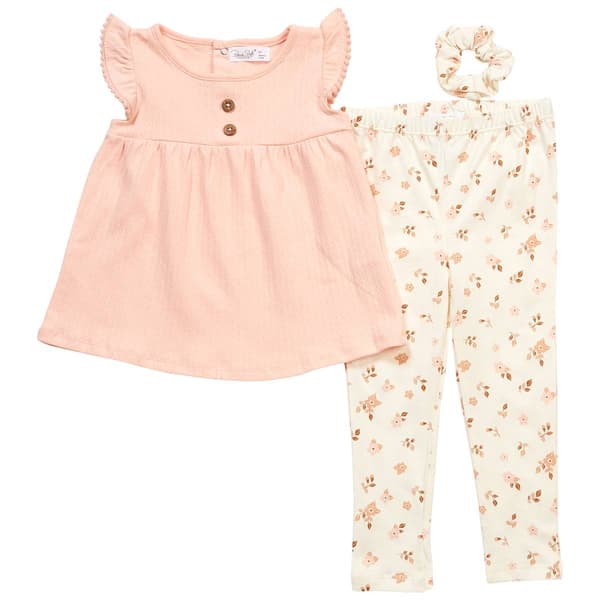 Toddler Girl Rene Rofe® 3pc. Tunic & Floral Leggings Set