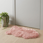 HomeRoots Dusty Rose Faux Sheepskin Washable Accent Rug - image 1