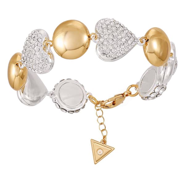GUESS Two-Tone Heart & Ball Charm Bracelet