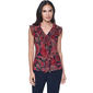 Womens Tommy Hilfiger Sleeveless V Neck Ruffle Front Paisley Top - image 1