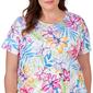 Plus Size Alfred Dunner Key Items Short Sleeve Floral Leaf Tee - image 2