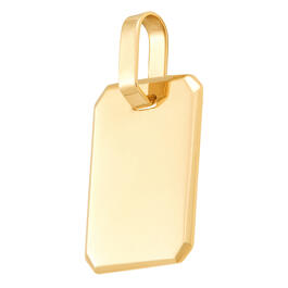 Mens Gold Classics&#8482; 10kt. Yellow Gold Rectangle Dog Tag Charm