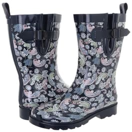 Womens Capelli New York Mid Ornate Paisley Ankle Rain Boots