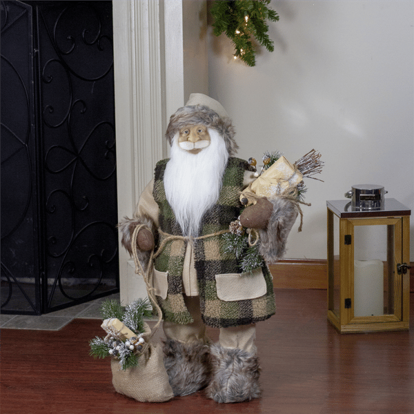 Northlight 24in. Beige Santa Claus with Gifts Christmas Figure