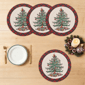 Spode® Christmas Tree Tartan Round Placemats - Set of 4 - image 4