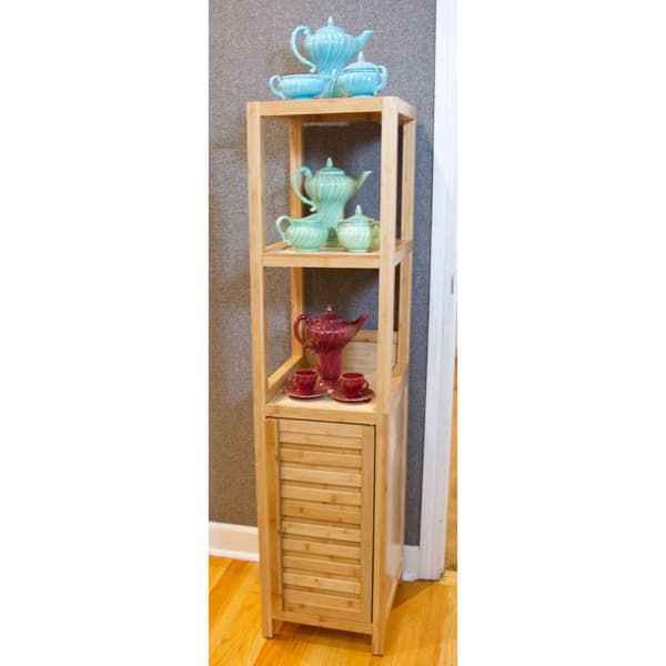 eccostyle™ Solid Bamboo Spa or Bath Storage Tower Cabinet