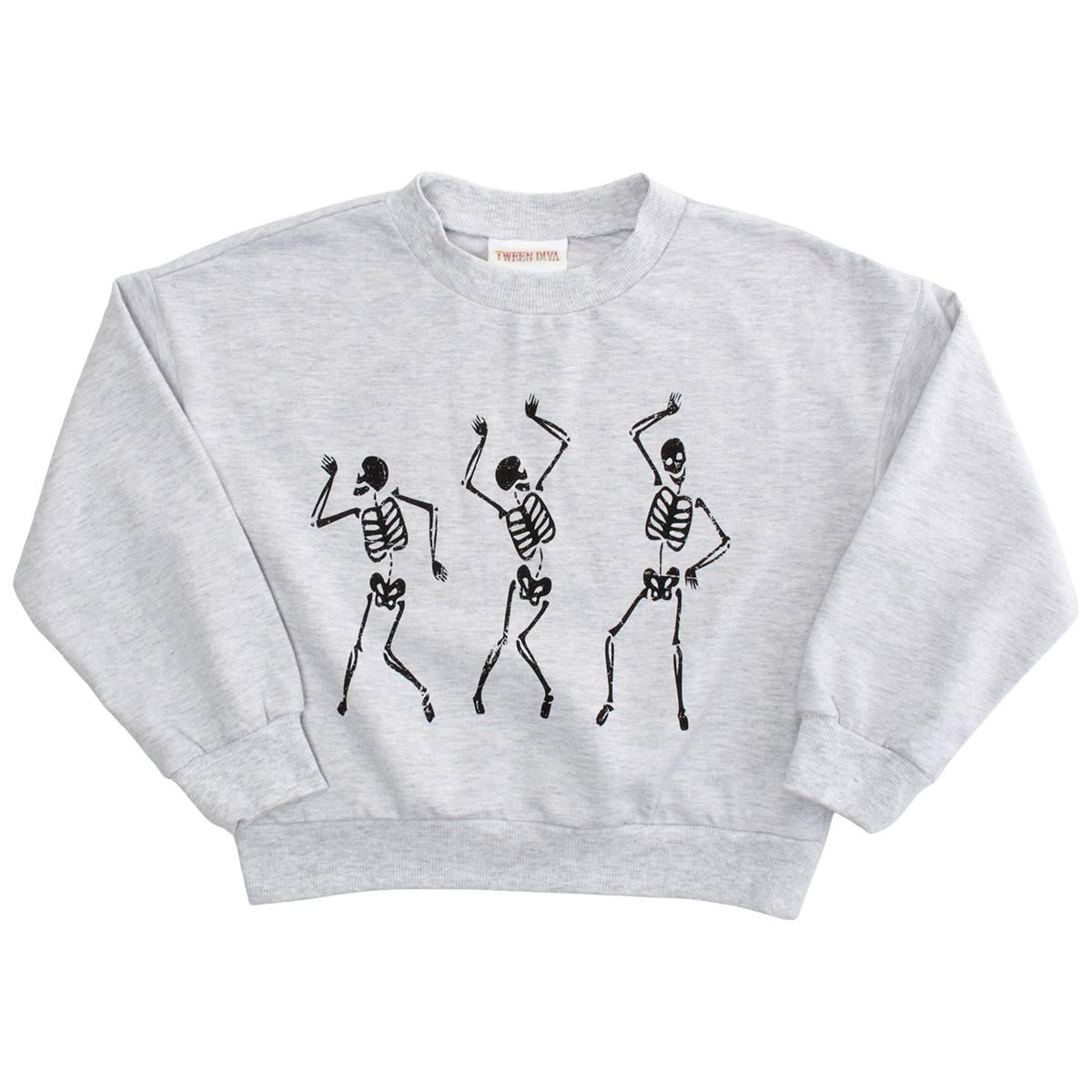 Girls (7-12) Rare Editions Skeleton Oversized Sweatshirt