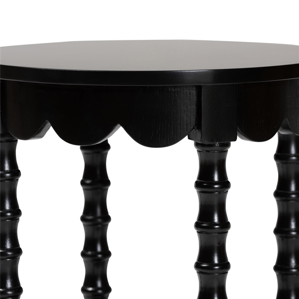 Baxton Studio Sally Round Nightstand with Bamboo Inspired Legs