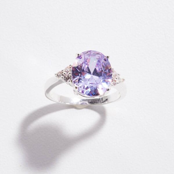 Ashley Cooper&#40;tm&#41; Oval Amethyst Silver Band Ring - image 