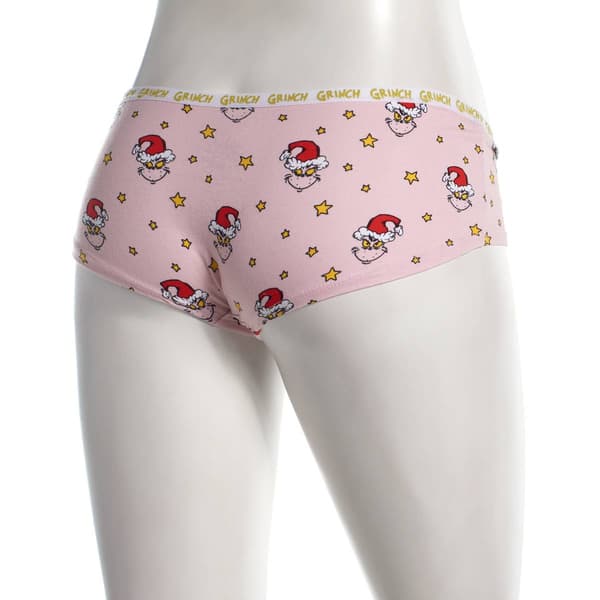 Juniors Grinch Licensed Grinch Face & Stars Hipster Panties