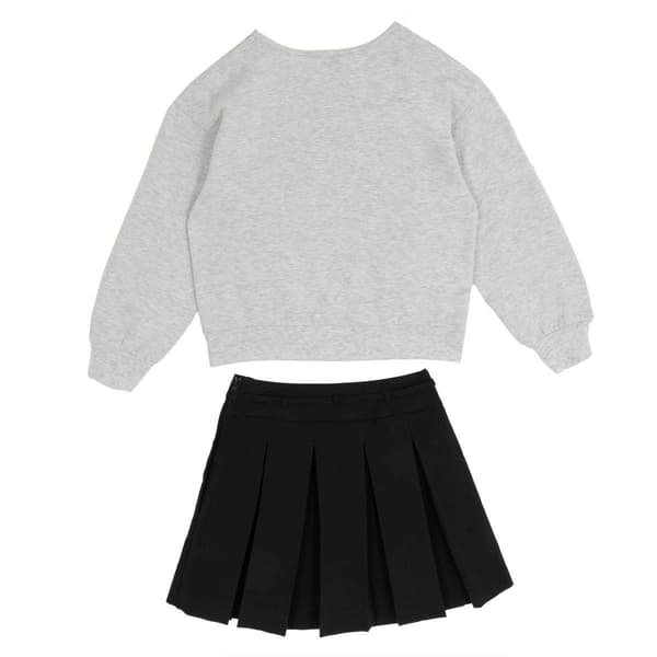 Girls &#40;7-16&#41; Tween Diva Varsity Bear Sweatshirt & Pleated Skort