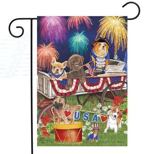 Briarwood Lane Patriotic Pups Fourth of July Garden Flag - image 