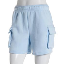 Juniors No Comment Busy Gal Cargo Fleece Lined Shorts
