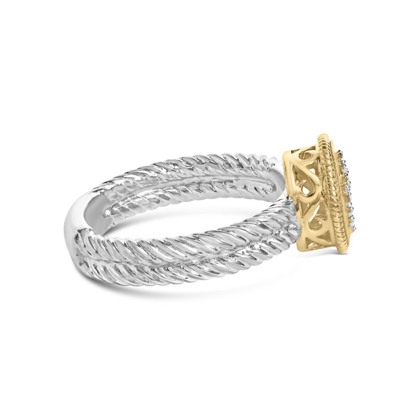 Haus of Brilliance 18kt. Gold Plated Diamond Cross Ring