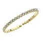 14kt. Gold Plated Single Honeycomb Crystal Coil Bracelet - image 1