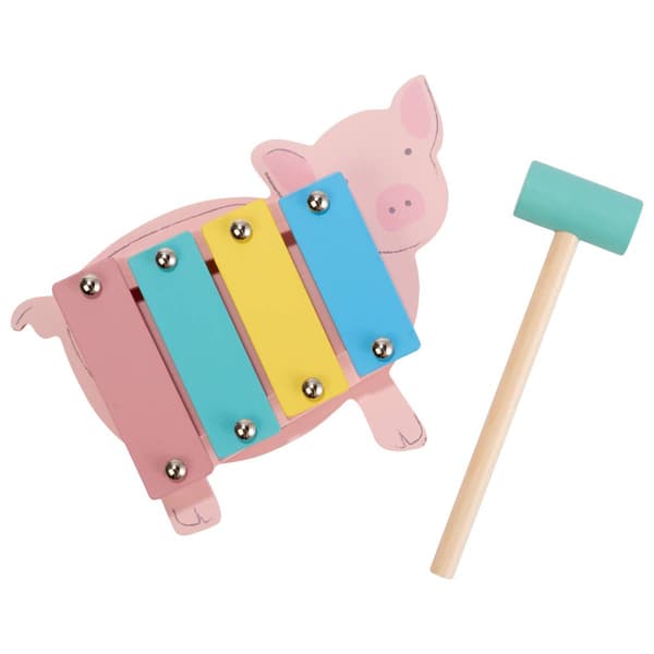 Mud pie&#40;R&#41; Pig Wood Farm Xylophone Toy - image 