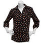 Womens AK Anne Klein 3/4 Sleeve Dot Split Neck Blouse - image 1